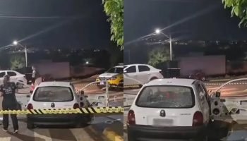 Uma criança estava no veículo e presenciou o crime — Foto: Uma criança estava no