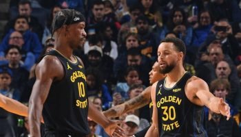 Jimmy Butler atua ao lado de Stephen Curry no GSW — Foto: Reprodução/XJimmy Butl