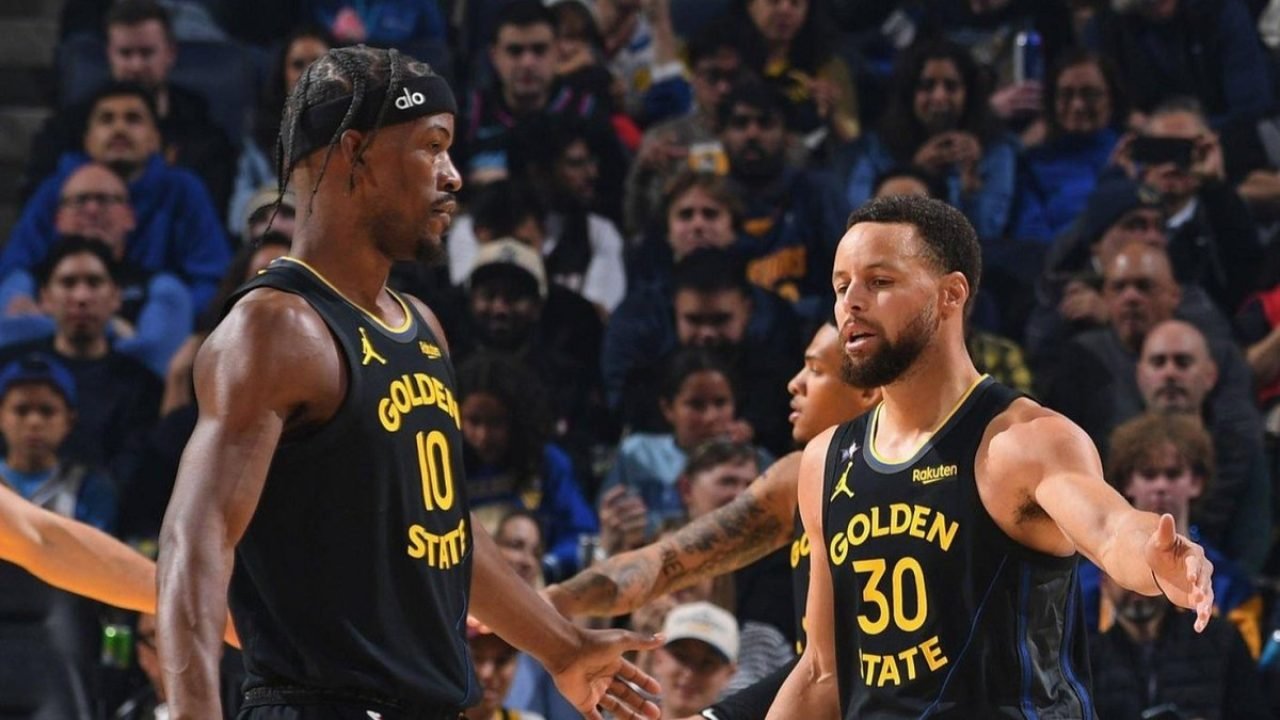 Jimmy Butler atua ao lado de Stephen Curry no GSW — Foto: Reprodução/XJimmy Butl