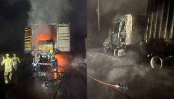 Foto: O incêndio não deixou feridos (Foto: Divulgação/PRF)