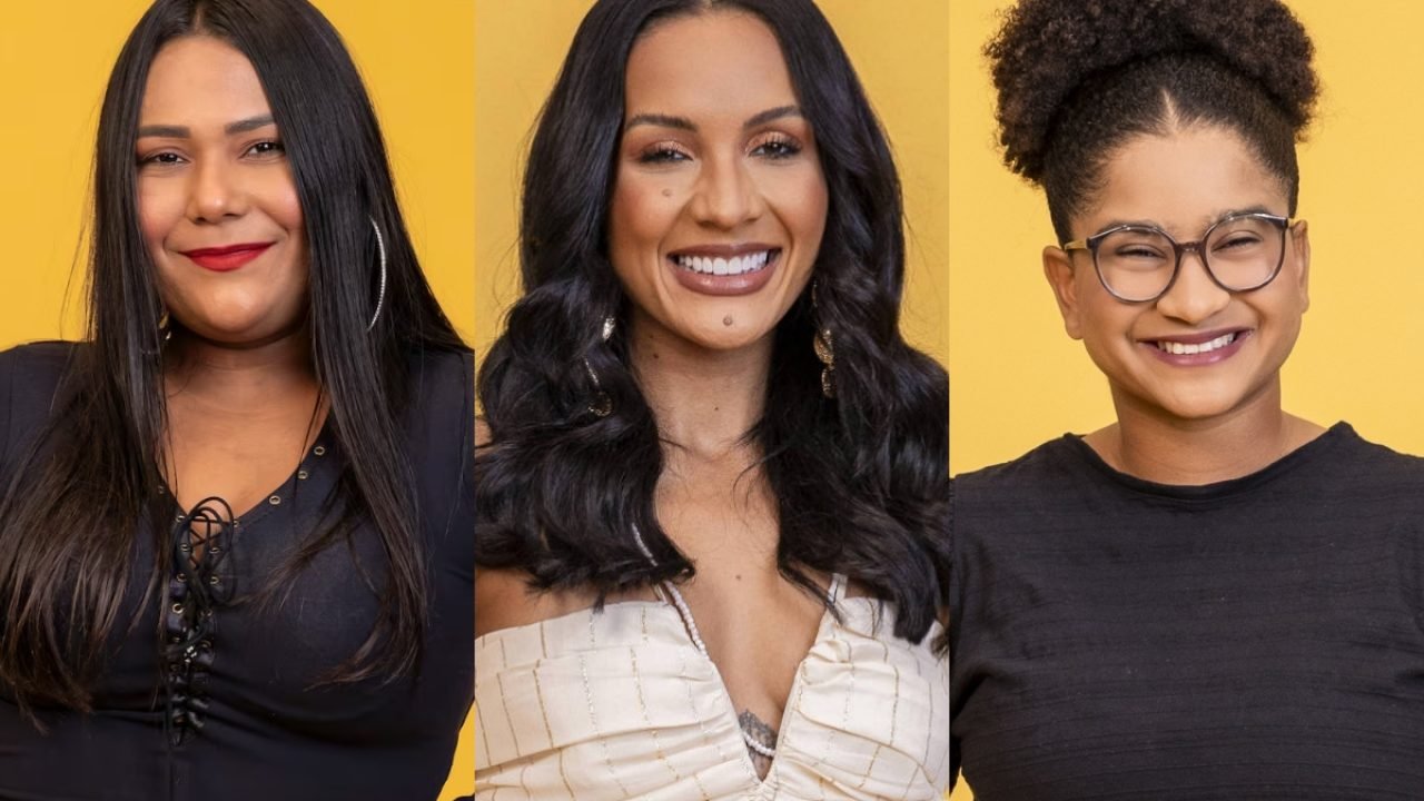 Chaiany de Andrade, Maxiane e Milena participam do sexto paredão do BBB26. — Fot