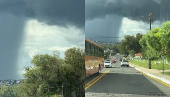 Cortina de chuva em Ponta Grossa, Paraná. — Foto: Foto: Reprodução/Rede Massa