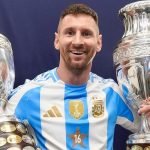 Foto: Reprodução/TwitterMessi conquistou duas Copa América com a Argentina, em 2