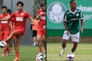 Foto: Reprodução / @lusa_oficial e Fabio Menotti / PalmeirasMarlon Freitas e Gab
