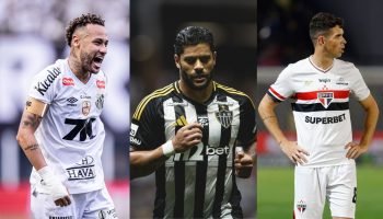 Foto: Raul Baretta/Santos, Pedro Souza/Atlético e Rubens Chiri/São PauloNeymar,