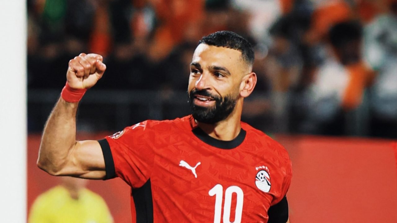 Salah marcou um dos gols da vitória do Egito — Foto: Reprodução / @liverpoolSala