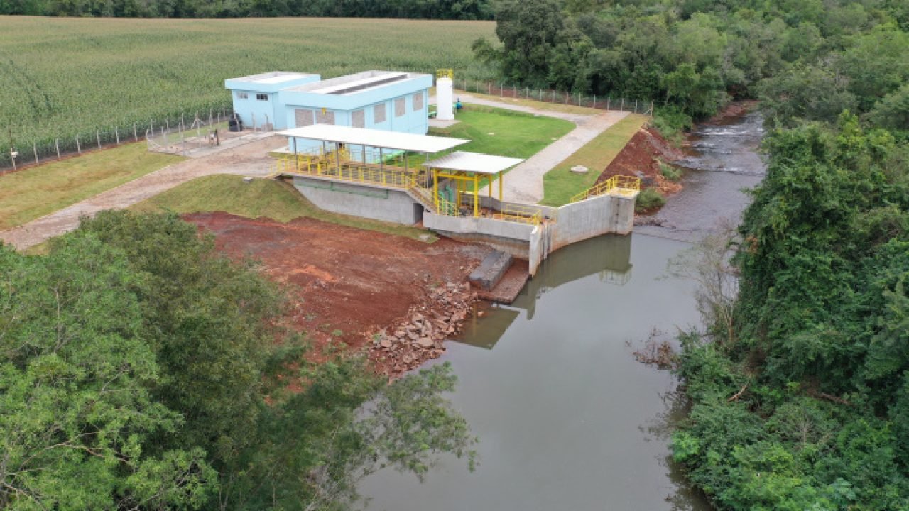 Nova captação do Rio Ouro Verde em Medianeira — Foto: Governo do Paraná