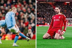 Reprodução @ManCityPT / Reprodução @LFC — Foto: Reprodução @ManCityPT / Reproduç