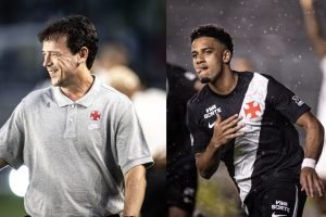 Fernando Diniz e Brenner se reencontraram no Vasco — Foto: Matheus Lima/Vasco.Fe