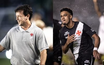 Fernando Diniz e Brenner se reencontraram no Vasco — Foto: Matheus Lima/Vasco.Fe