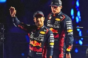 Sérgio Perez e Max Verstappen foram companheiros na Red Bull — Foto: Reprodução
