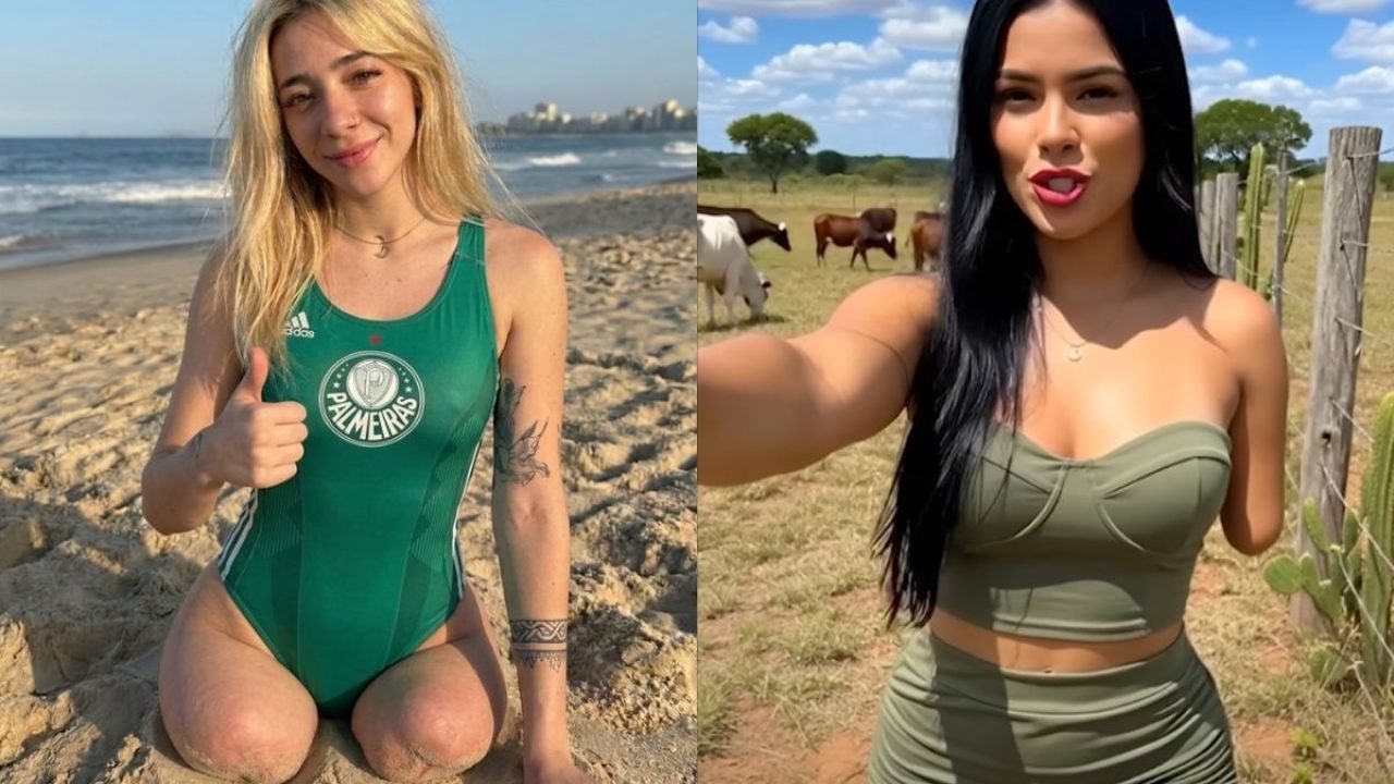 Montagem com fotos de influenciadoras criadas por meio de IA — Foto: 1 de 1 Mont