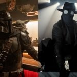 Montagem de imagens mostra cenas dos filmes O Mandaloriano e Grogu (à esq) — Fot