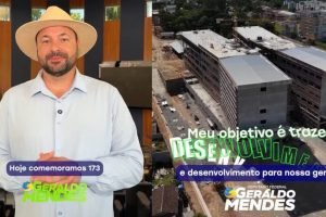Geraldo Mendes e ao lado o novo Hospital e Maternidade de São José dos Pinhais, qual ele viabilizou R$ 153 milhões em recursos para a obra (Colagem)