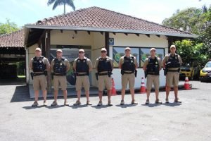 Comandante-Geral da PMPR visita unidades do litoral — Foto: Governo do Paraná