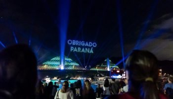 Ponte de Guaratuba é entregue com grande festa no litoral — Foto: Ponte de Guara