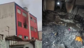 Caminhoneiro acabou entrando na via restrita na Travessa da Lapa. — Foto: Caminh