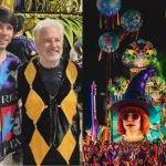 João Lee e Roberto de Carvalho ao lado de Carro alegórico em homenagem à Rita Le