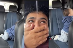 Motorista de aplicativo encontra bebê esquecido no banco traseiro do carro — Fot