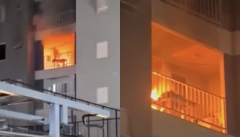 Foto: Uma mãe e dois filhos ficaram em estado grave após um incêndio atingir um