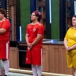 MasterChef Brasil 2026 Amadores. Três pessoas em pé. — Foto: 1 de 1 MasterChef B