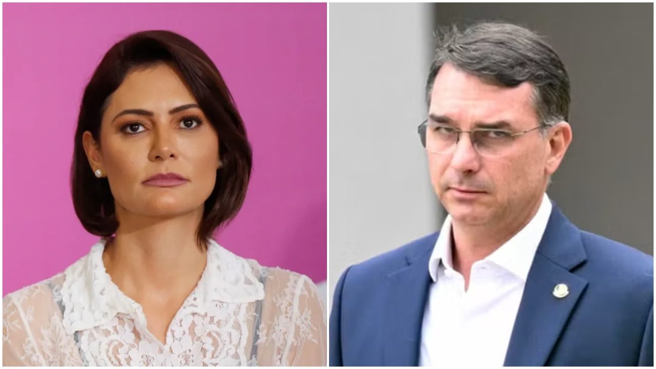 michelle-bolsonaro-foto-adriano-machado-reuters-e-flavio-bolsonaro-foto-evaristo-sa-afp