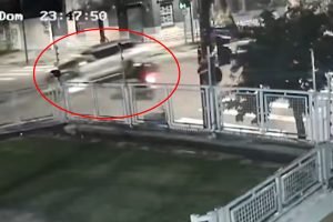 Câmeras registram detalhes do acidente — Foto: Foto: Reprodução/Câmera de segura