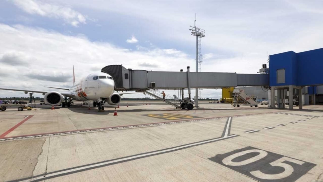 O terminal de passageiros passou por uma expansão de cinco mil metros quadrados