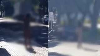 Foto: Uma mulher pelada chamou atenção na Avenida Costa e Silva, em Foz do Iguaç