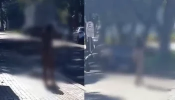 Foto: Uma mulher pelada chamou atenção na Avenida Costa e Silva, em Foz do Iguaç