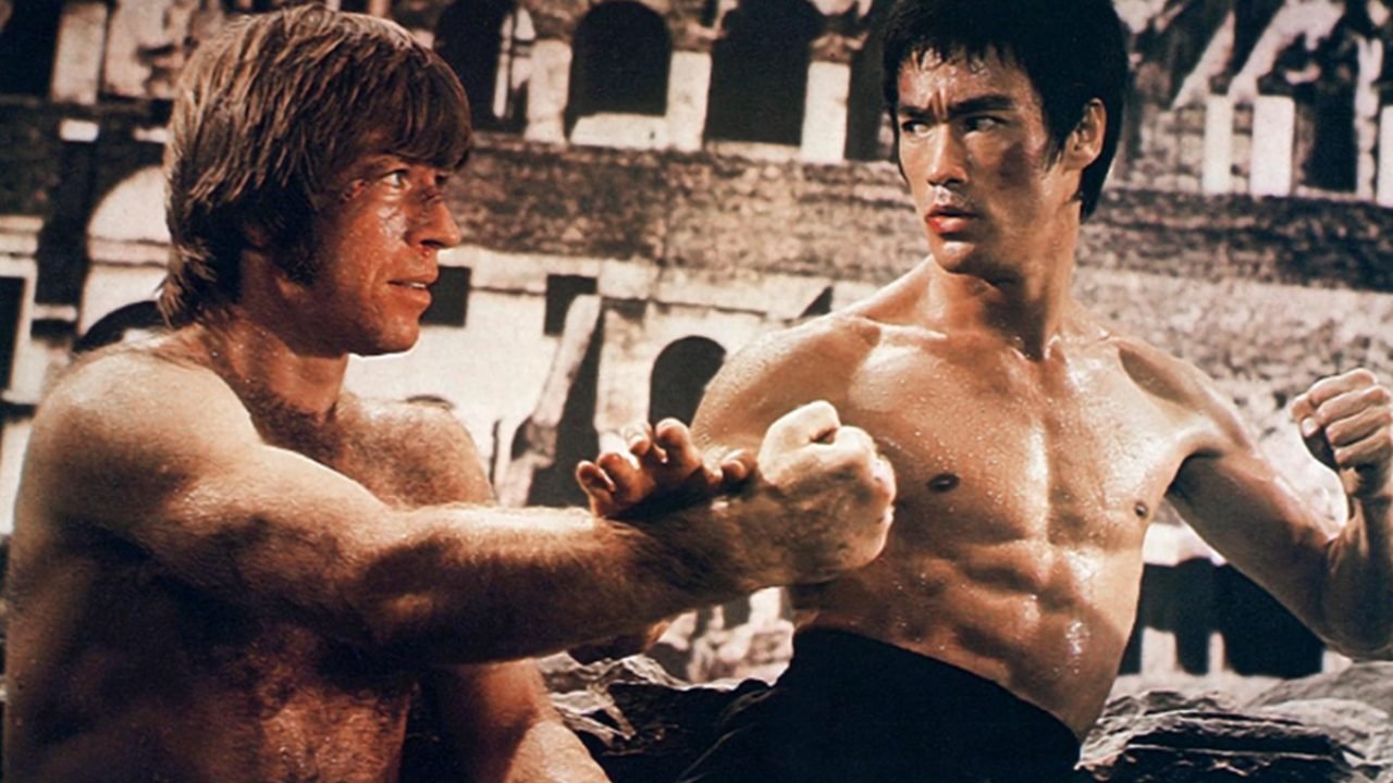 Bruce Lee e Chuck Norris no filme O Voo do Dragão — Foto: 1 de 1 Bruce Lee e Chu