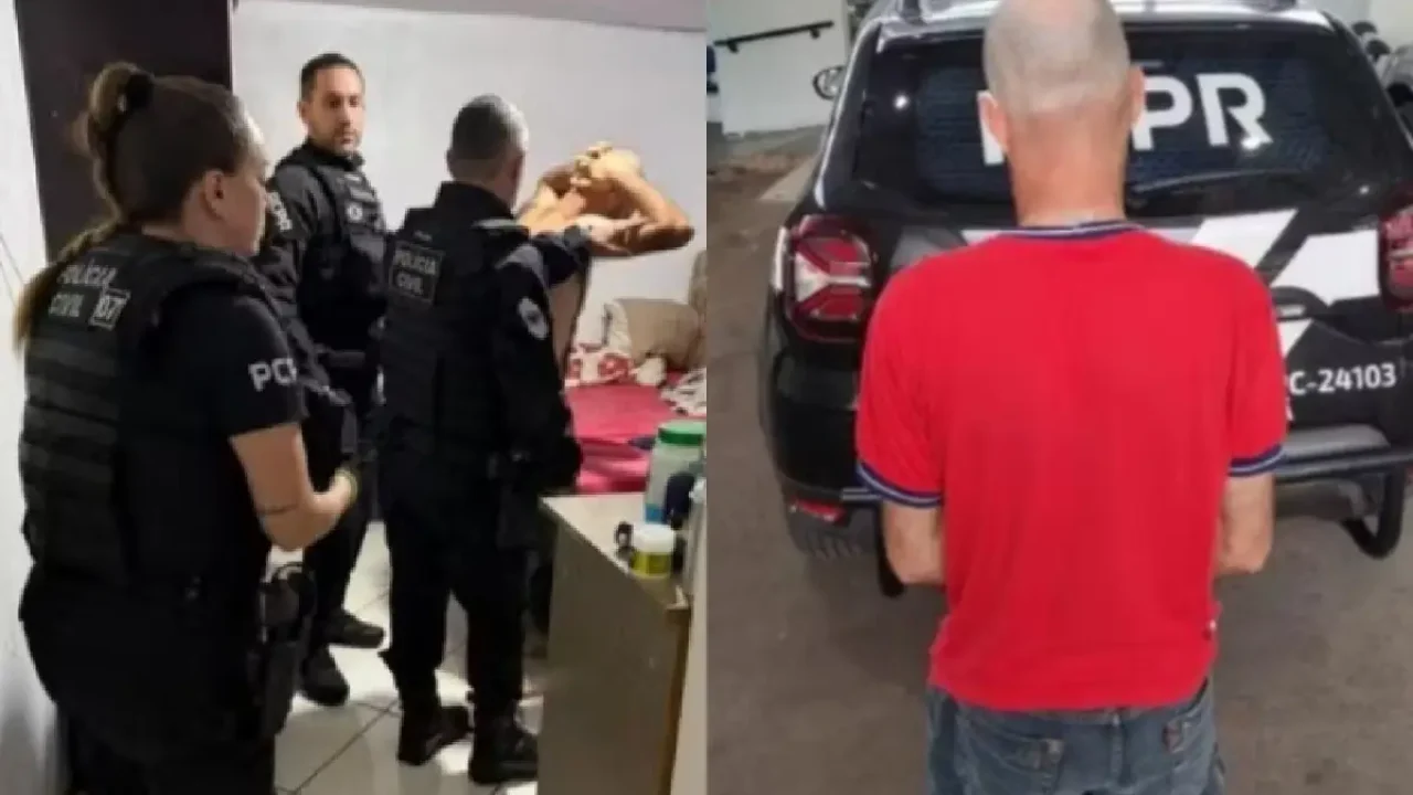 Homem preso por abuso em Cascavel — Foto: Foto: PCPR