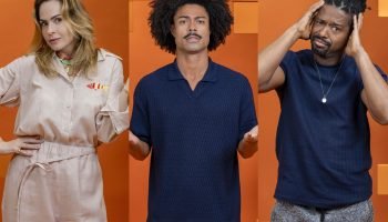 Montagem de imagens do 9º Paredão do BBB 26: Ana Paula Renault, Breno e L — Foto