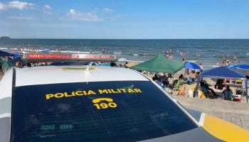 PMPR integra exposição das forças de segurança em Guaratuba — Foto: Governo do P