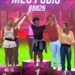 Imagem colorida de Samira, Milena e Ana Paula formando um pódio do BBB 26 — Foto