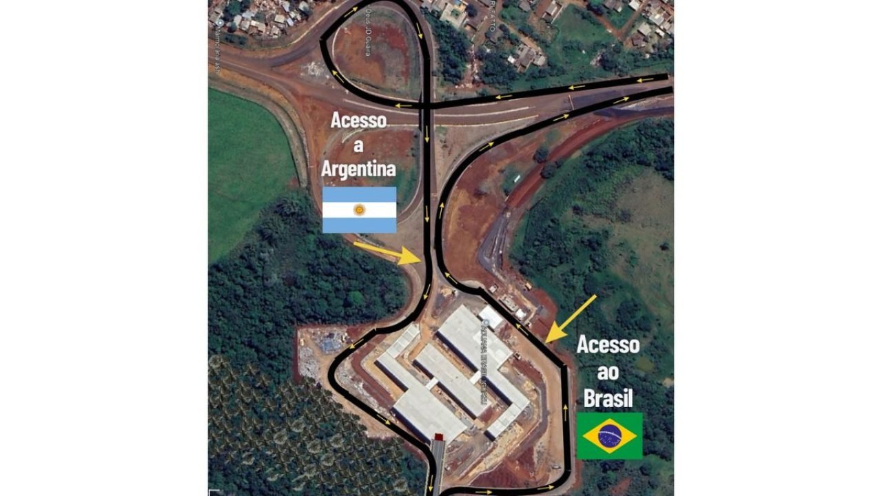 Mudança no trânsito da ponte entre Brasil e Argentina — Foto: Foto: DER
