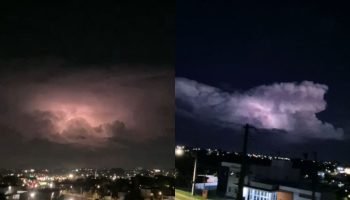 Mais de cinco mil raios foram registrados — Foto: Mais de cinco mil raios foram