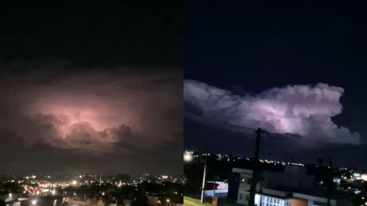 Mais de cinco mil raios foram registrados — Foto: Mais de cinco mil raios foram