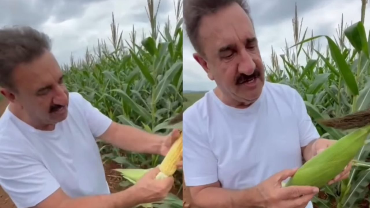 Ratinho em sua fazenda — Foto: Reprodução/Redes Sociais