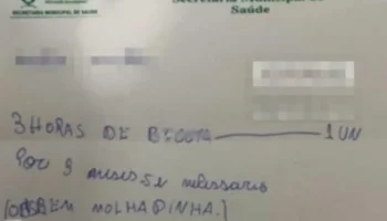 Uma suposta receita médica que circula pelas redes sociais prescreve um remédio