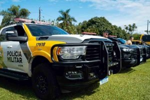 PM reforça segurança em Foz do Iguaçu — Foto: H2FOZ