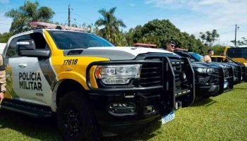 PM reforça segurança em Foz do Iguaçu — Foto: H2FOZ