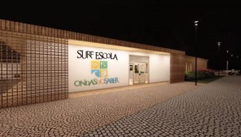 Anteprojeto arquitetônico da escola de surfe — Foto: Governo do Paraná