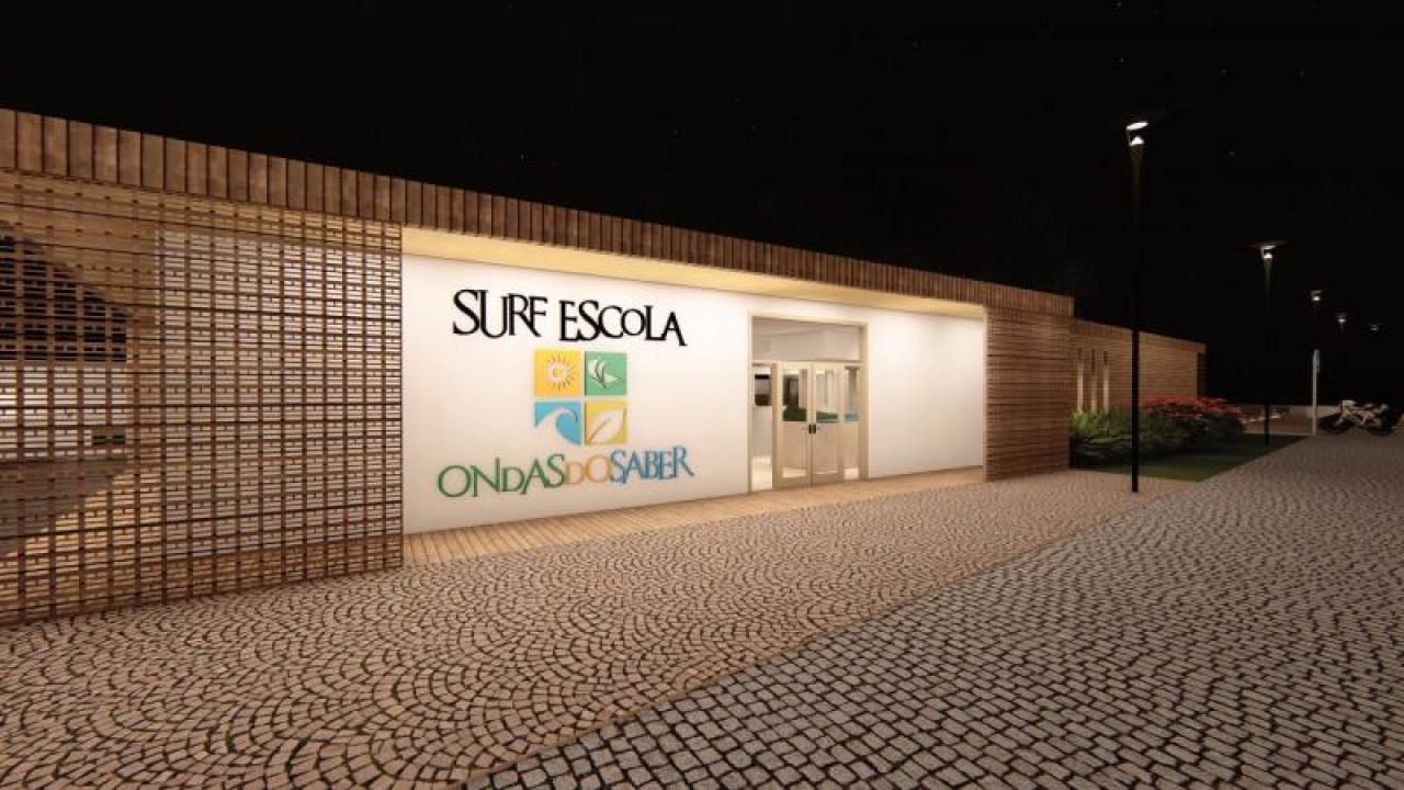 Anteprojeto arquitetônico da escola de surfe — Foto: Governo do Paraná