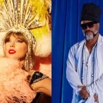 Montagem com fotos coloridas de Taylor Swift e Carlinhos Brown — Foto: 1 de 1 Mo