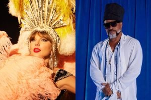 Montagem com fotos coloridas de Taylor Swift e Carlinhos Brown — Foto: 1 de 1 Mo