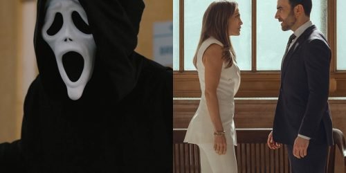 Montagem de imagens mostra os filmes Todo Mundo em Pânico e Paixão de Escritório