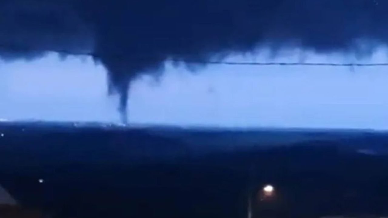 Vídeo mostra formação do tornado — Foto: Reprodução/Redes Sociais