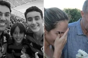 O ass4ssino com os filhos e a mulher que foi supostamente pivô da tragédia (Divulgação)