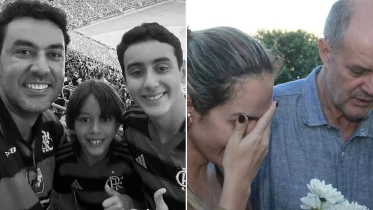 O ass4ssino com os filhos e a mulher que foi supostamente pivô da tragédia (Divulgação)